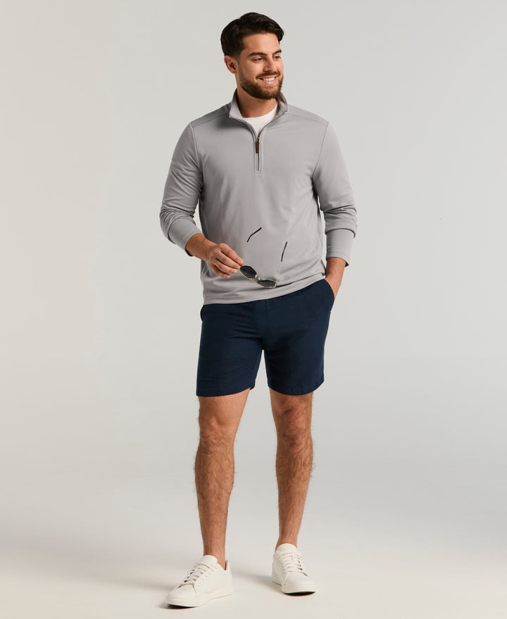 1/4 Zip Long Sleeve Sweater (Sleet) 