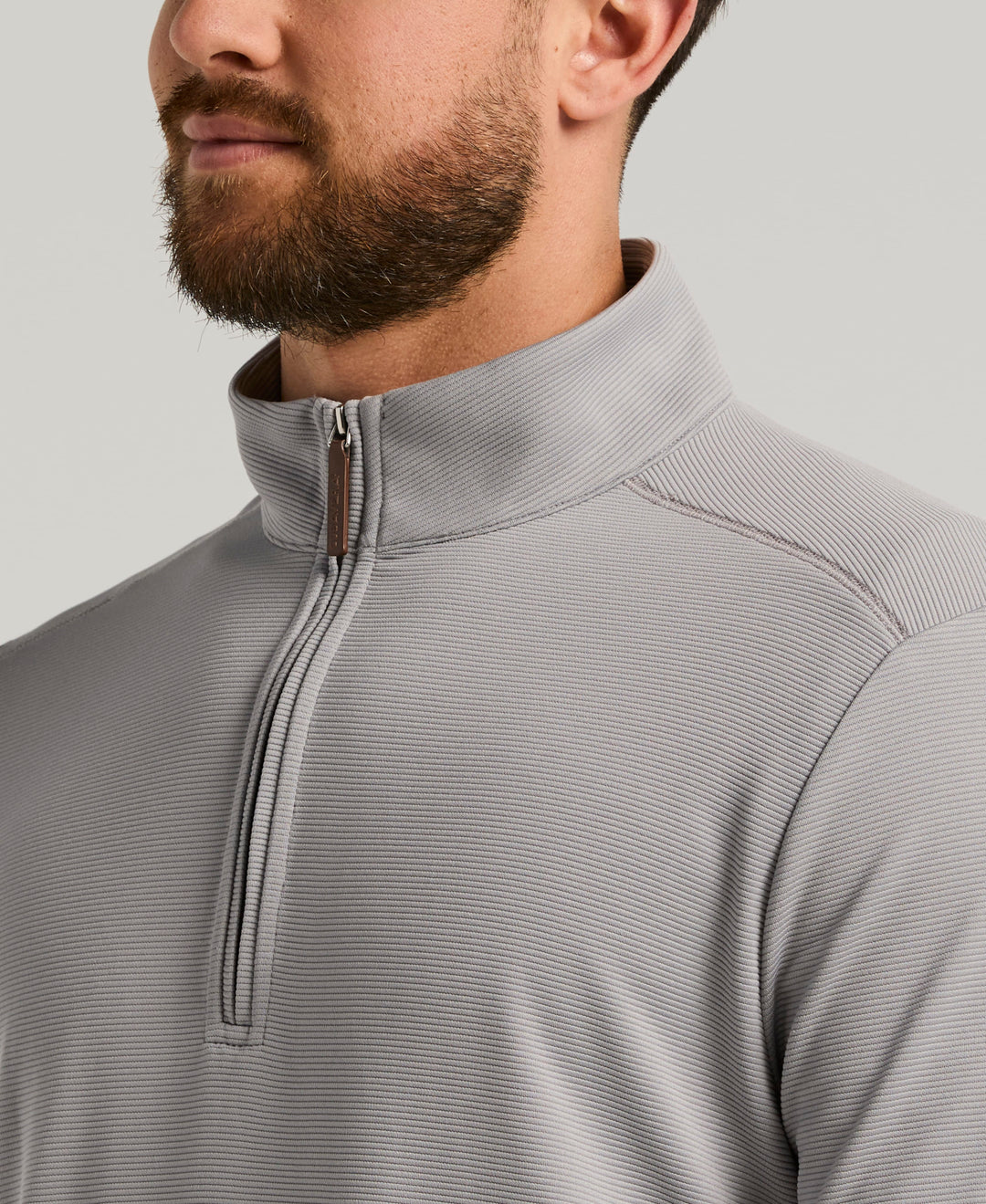 1/4 Zip Long Sleeve Sweater (Sleet) 