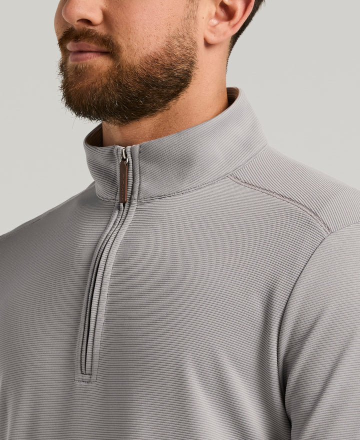 1/4 Zip Long Sleeve Sweater (Sleet) 