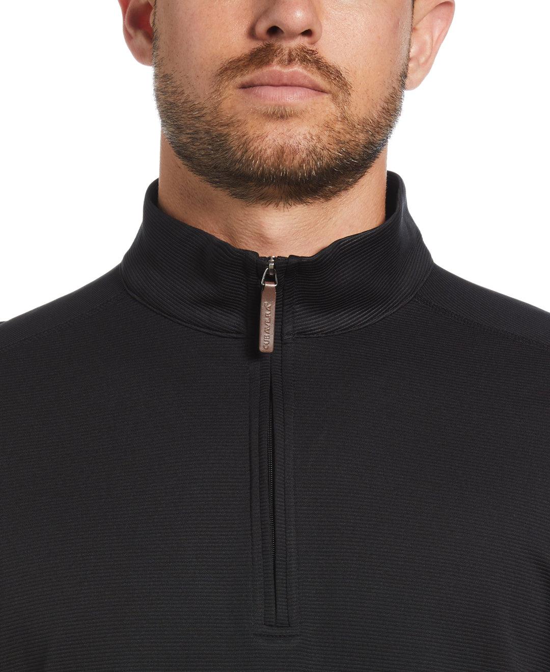 1/4 Zip Long Sleeve Sweater (Jet Black) 