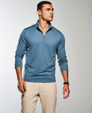 Solid Textured 1/4 Zip Pullover Sweater--Cubavera