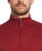 Solid Textured Quarter-Zip Pullover Sweater (Biking Red) 
