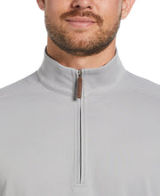 Solid Textured Quarter-Zip Pullover Sweater (Sleet) 