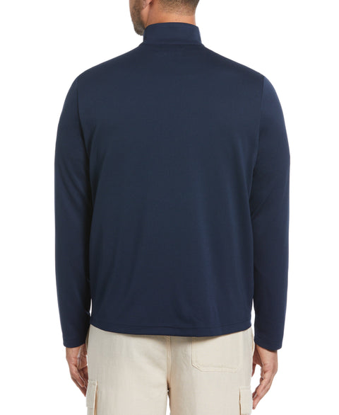 Solid Textured Quarter-Zip Pullover Sweater (Dress Blues) 