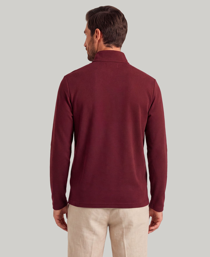 1/4 Zip Long Sleeve Sweater (Tawny Port) 