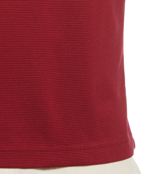 Solid Textured Quarter-Zip Pullover Sweater (Biking Red) 