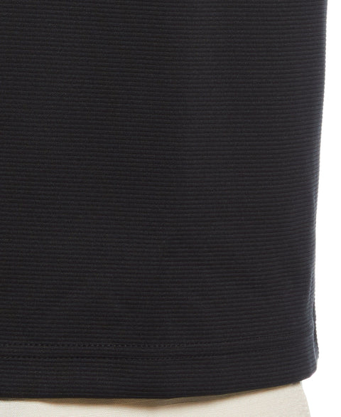 Solid Textured Quarter-Zip Pullover Sweater (Jet Black) 