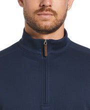 Solid Textured Quarter-Zip Pullover Sweater (Dress Blues) 
