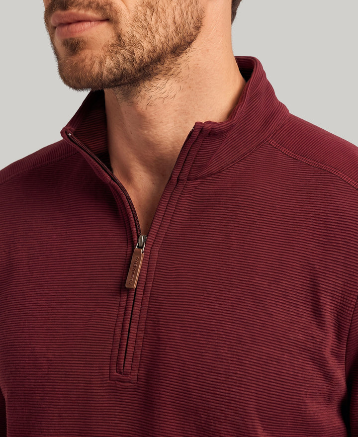 1/4 Zip Long Sleeve Sweater (Tawny Port) 