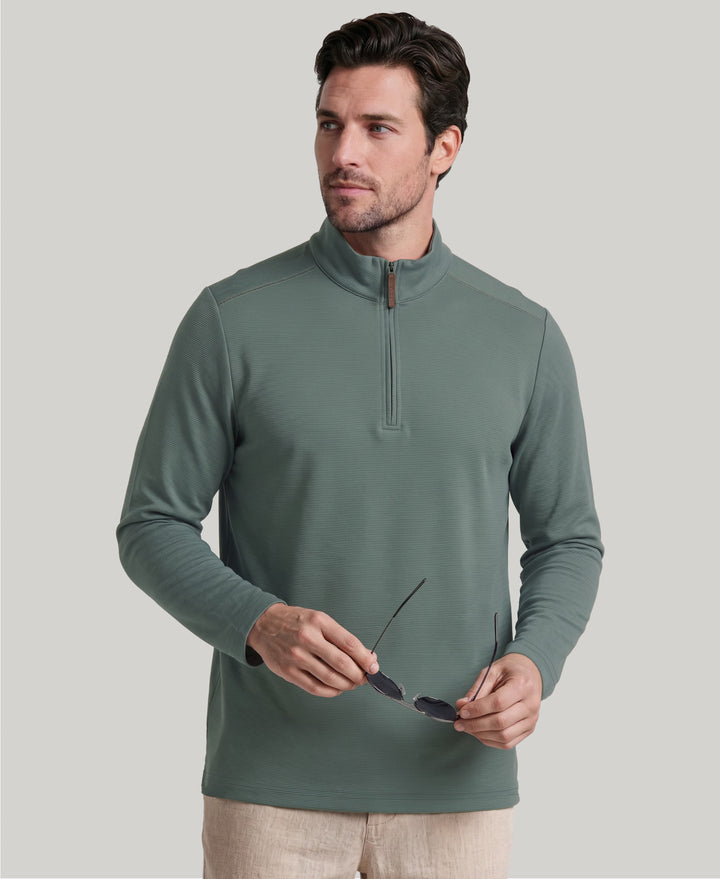 1/4 Zip Long Sleeve Sweater (Balsam Green) 