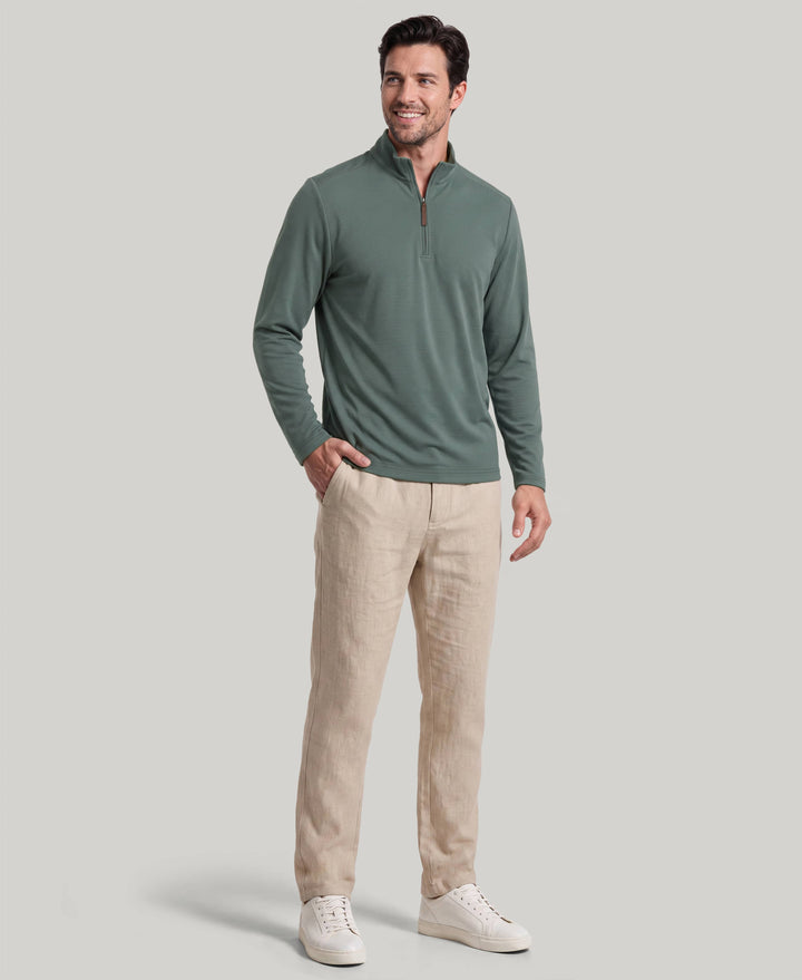 1/4 Zip Long Sleeve Sweater (Balsam Green) 
