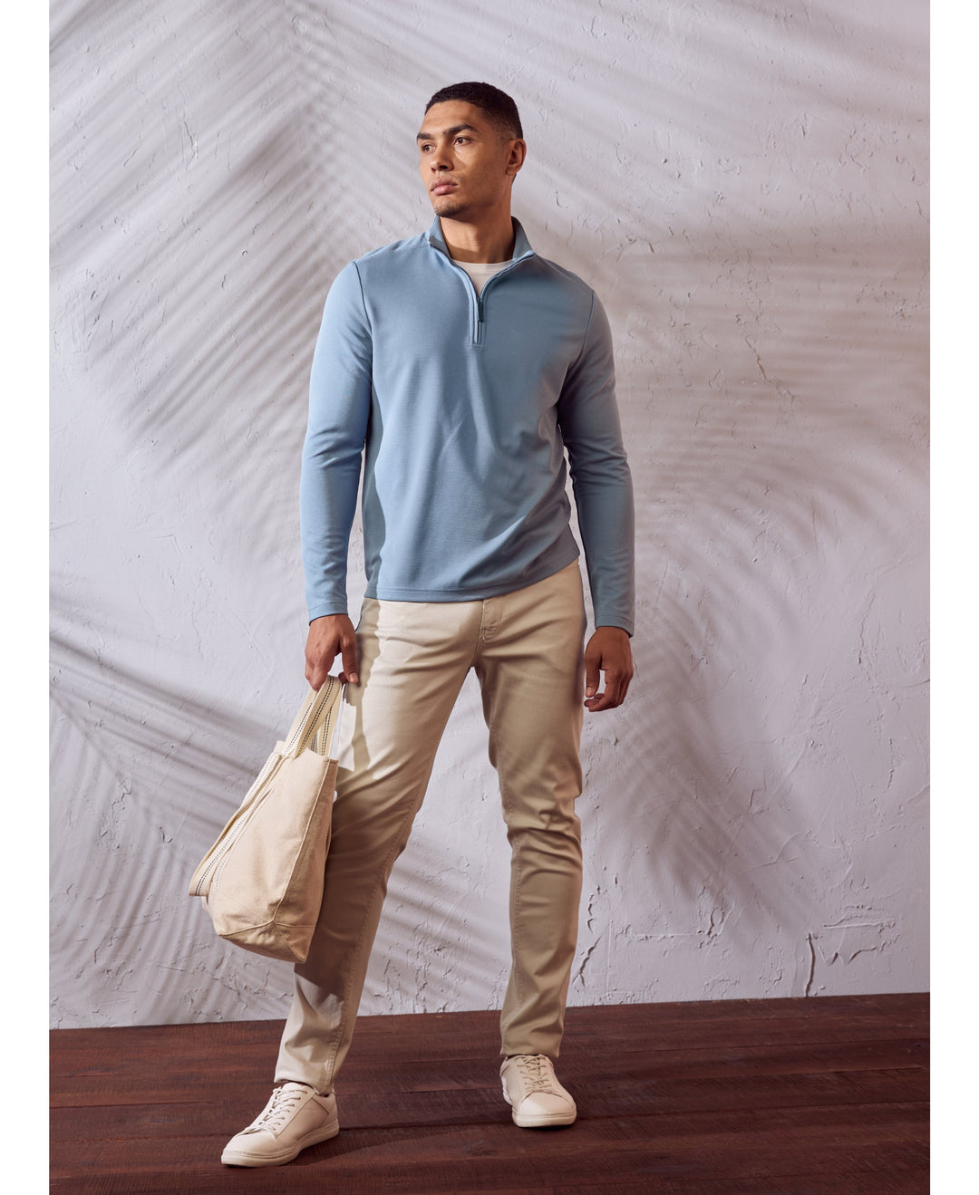 Solid Textured 1/4 Zip Pullover Sweater-Sweaters-Cubavera