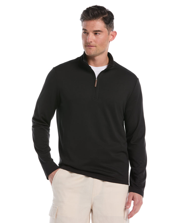 1/4 Zip Long Sleeve Sweater (Jet Black) 