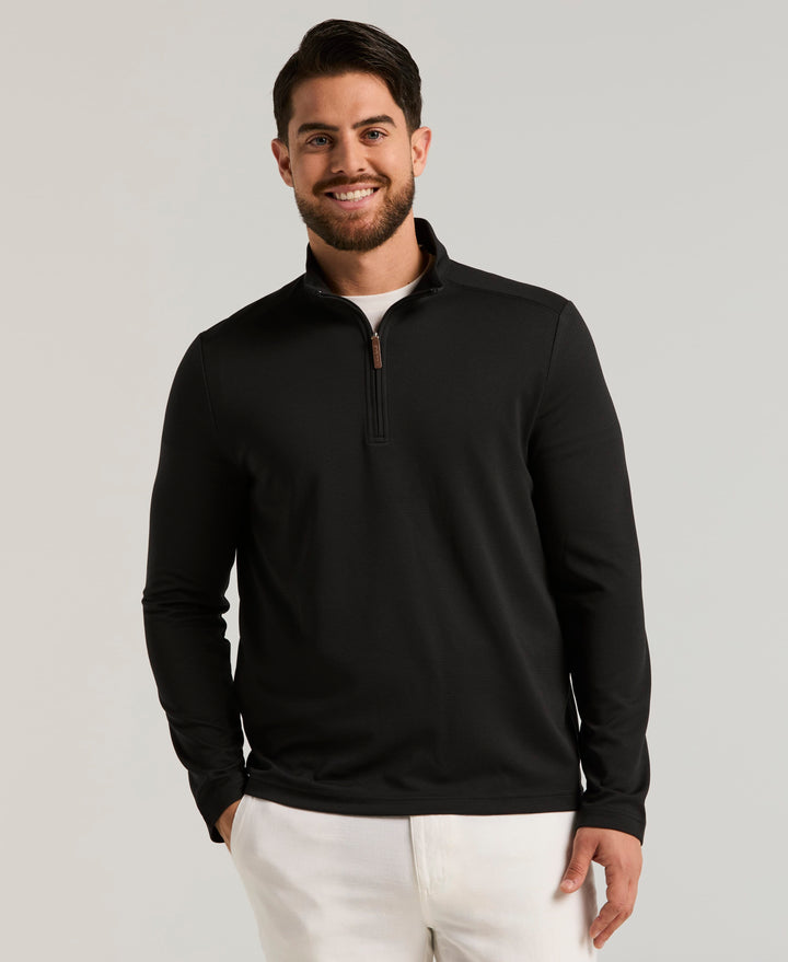 1/4 Zip Long Sleeve Sweater (Jet Black) 