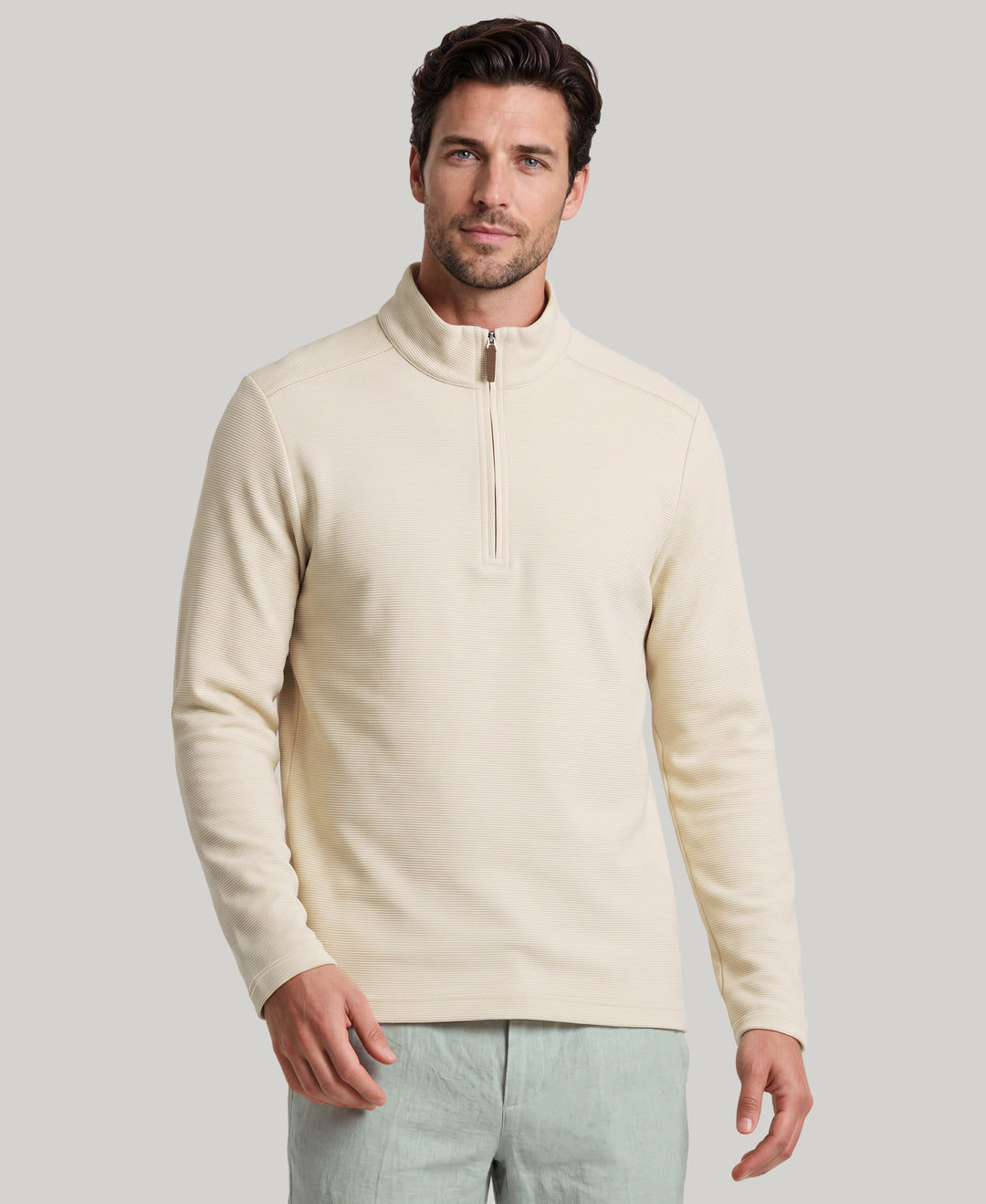 1/4 Zip Long Sleeve Sweater (Rainy Day) 