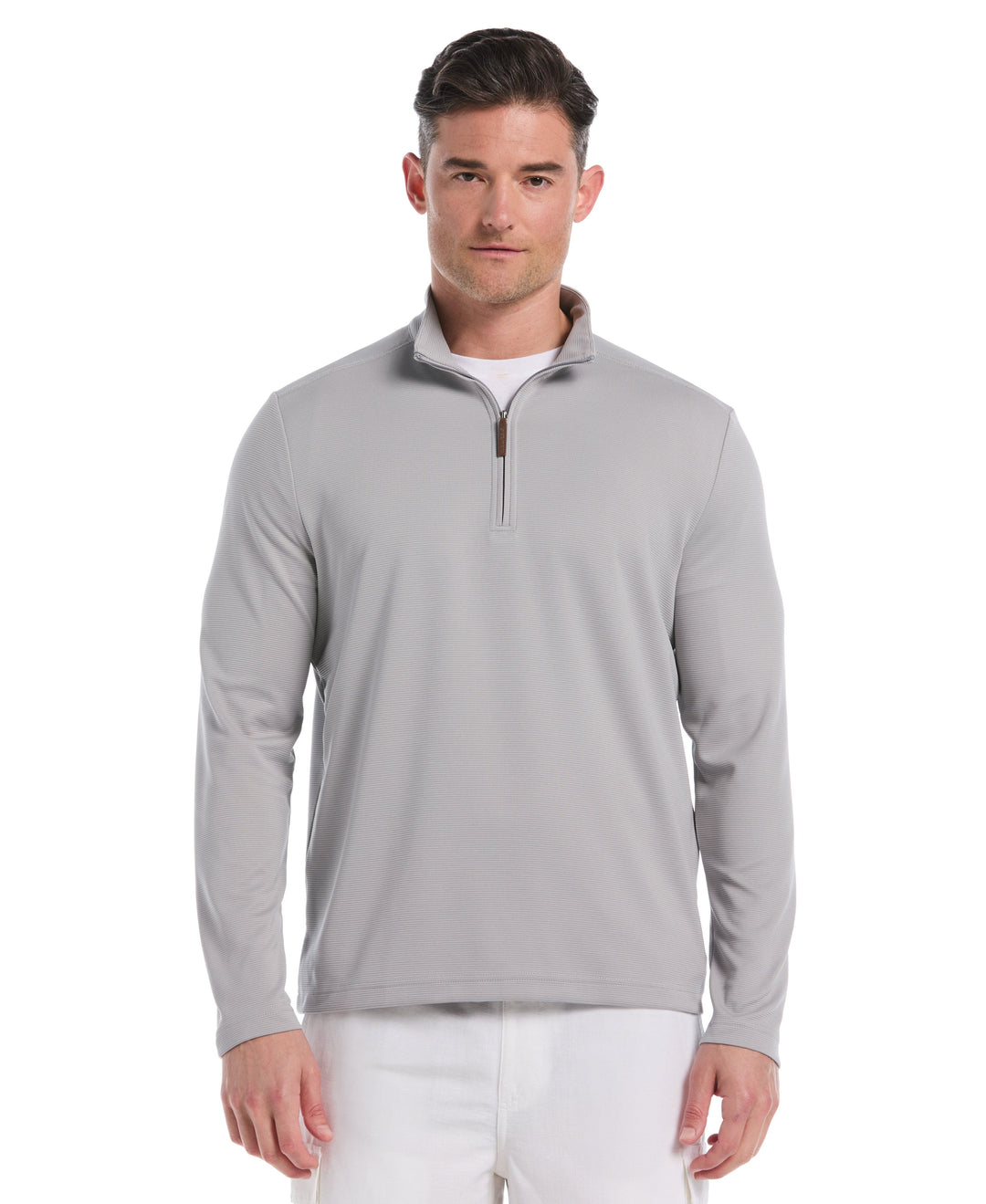 1/4 Zip Long Sleeve Sweater (Sleet) 