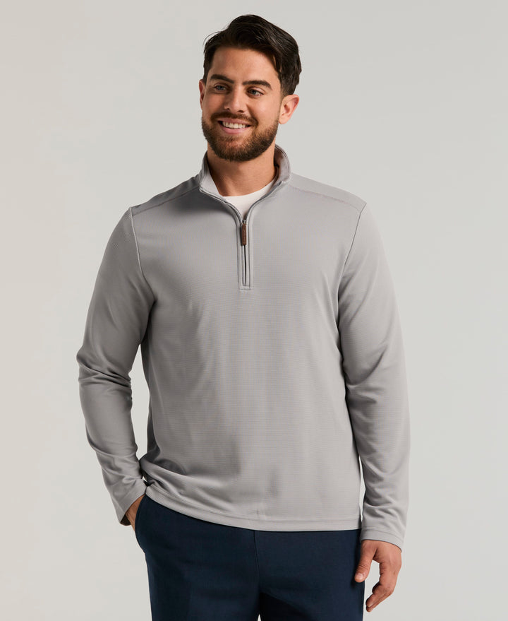 1/4 Zip Long Sleeve Sweater (Sleet) 