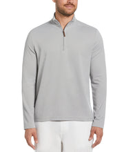 Solid Textured Quarter-Zip Pullover Sweater (Sleet) 