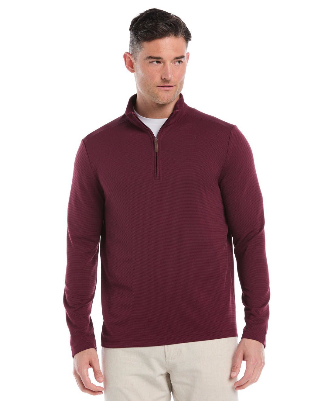 1/4 Zip Long Sleeve Sweater (Windsor Wine) 