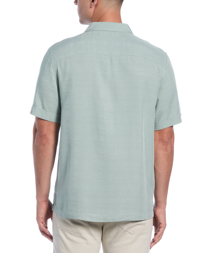 Viscose Textured Cuban Collar Shirt (Blue Surf) 