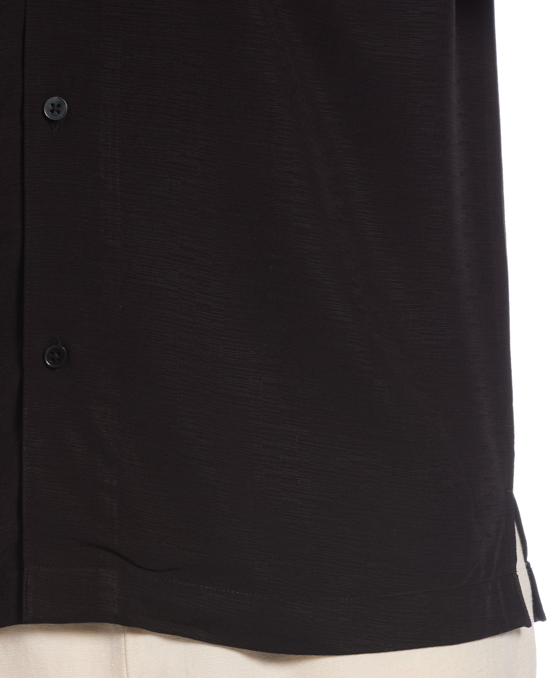 Viscose Textured Cuban Collar Shirt (Jet Black) 