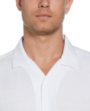 Viscose Textured Cuban Collar Shirt (Brilliant White) 