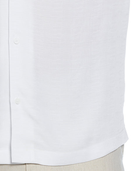 Viscose Textured Cuban Collar Shirt (Brilliant White) 