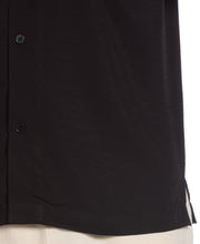 Viscose Textured Cuban Collar Shirt (Jet Black) 