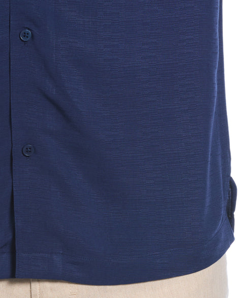 Viscose Textured Cuban Collar Shirt (Estate Blue) 