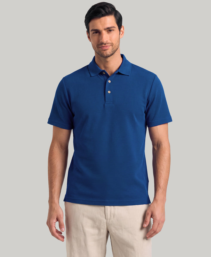 Wicking Ottoman Golf Polo Shirt (Bellwether Blue) 