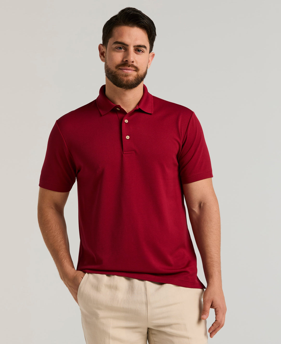 Wicking Ottoman Golf Polo Shirt (Biking Red) 