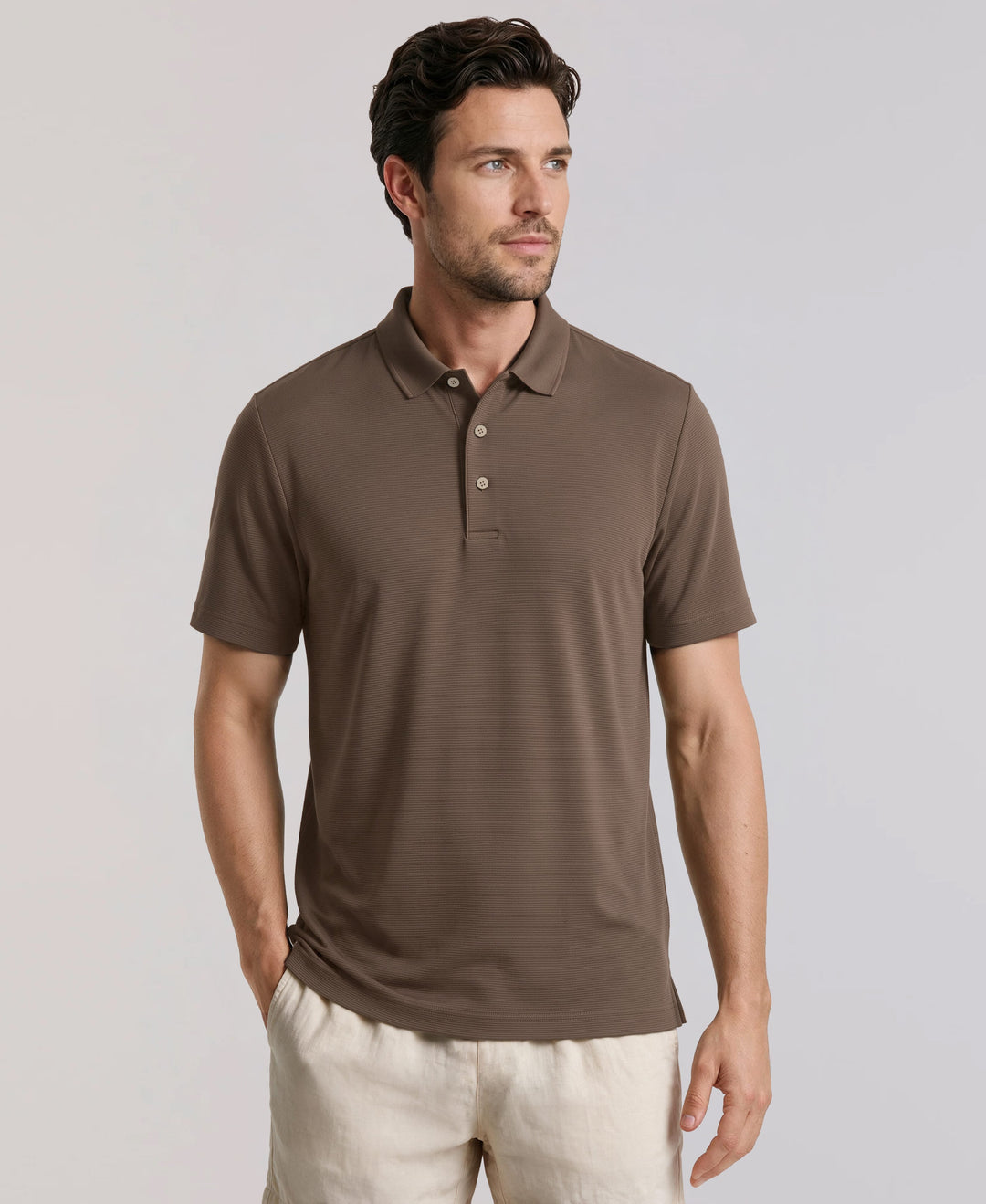 Solid Textured Polo (Chocolate Chip) 