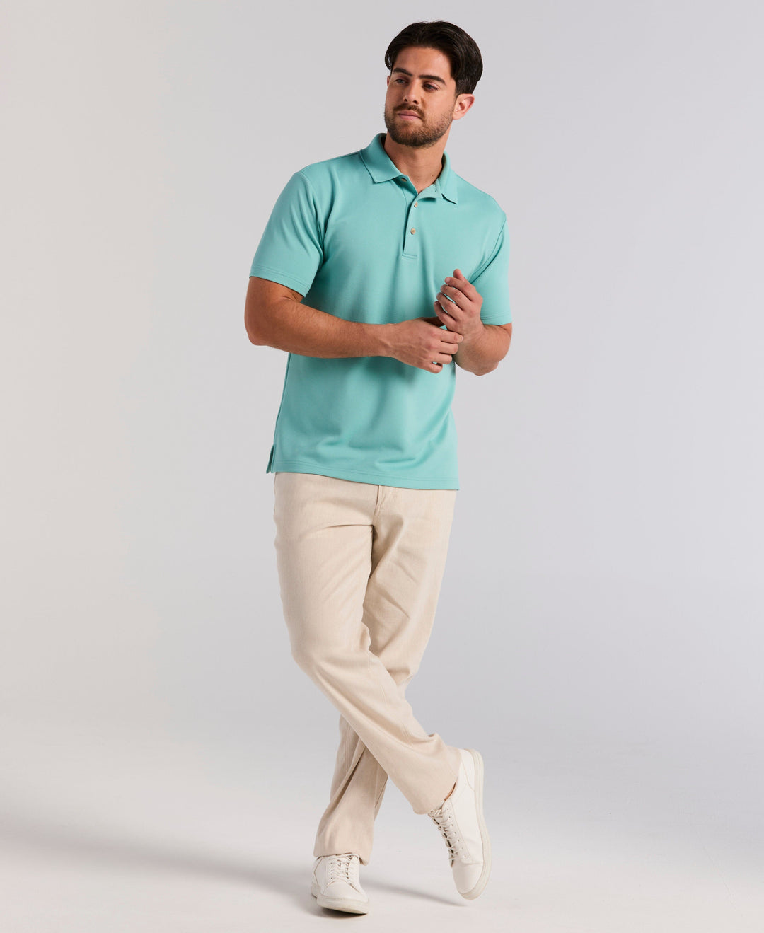 Wicking Ottoman Golf Polo Shirt (Nile Blue) 