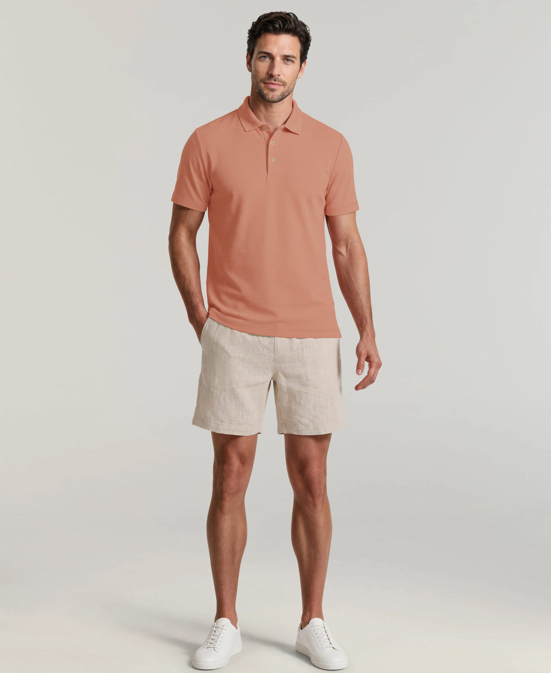 Solid Textured Polo (Rose Dawn) 