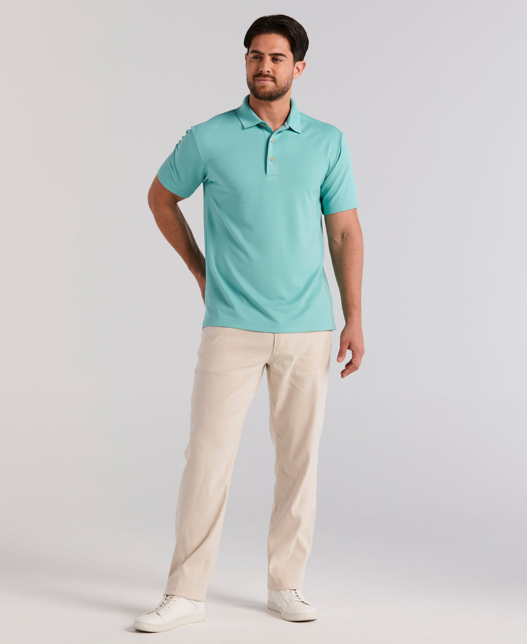 Wicking Ottoman Golf Polo Shirt (Nile Blue) 