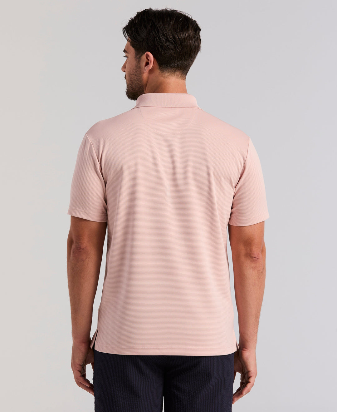 Wicking Ottoman Golf Polo Shirt (Rose Smoke) 