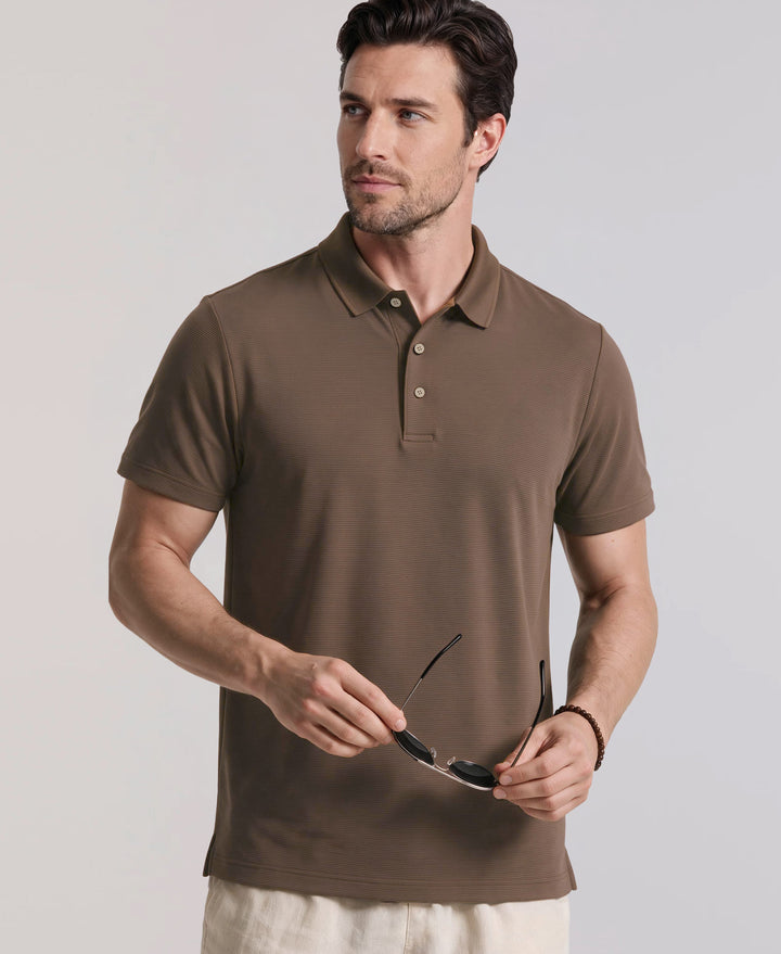 Solid Textured Polo (Chocolate Chip) 