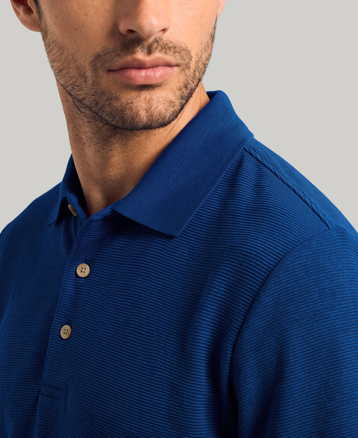 Wicking Ottoman Golf Polo Shirt (Bellwether Blue) 