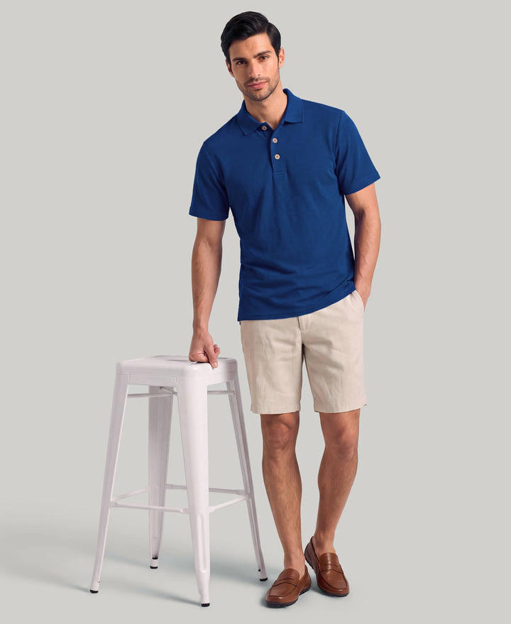 Wicking Ottoman Golf Polo Shirt (Bellwether Blue) 