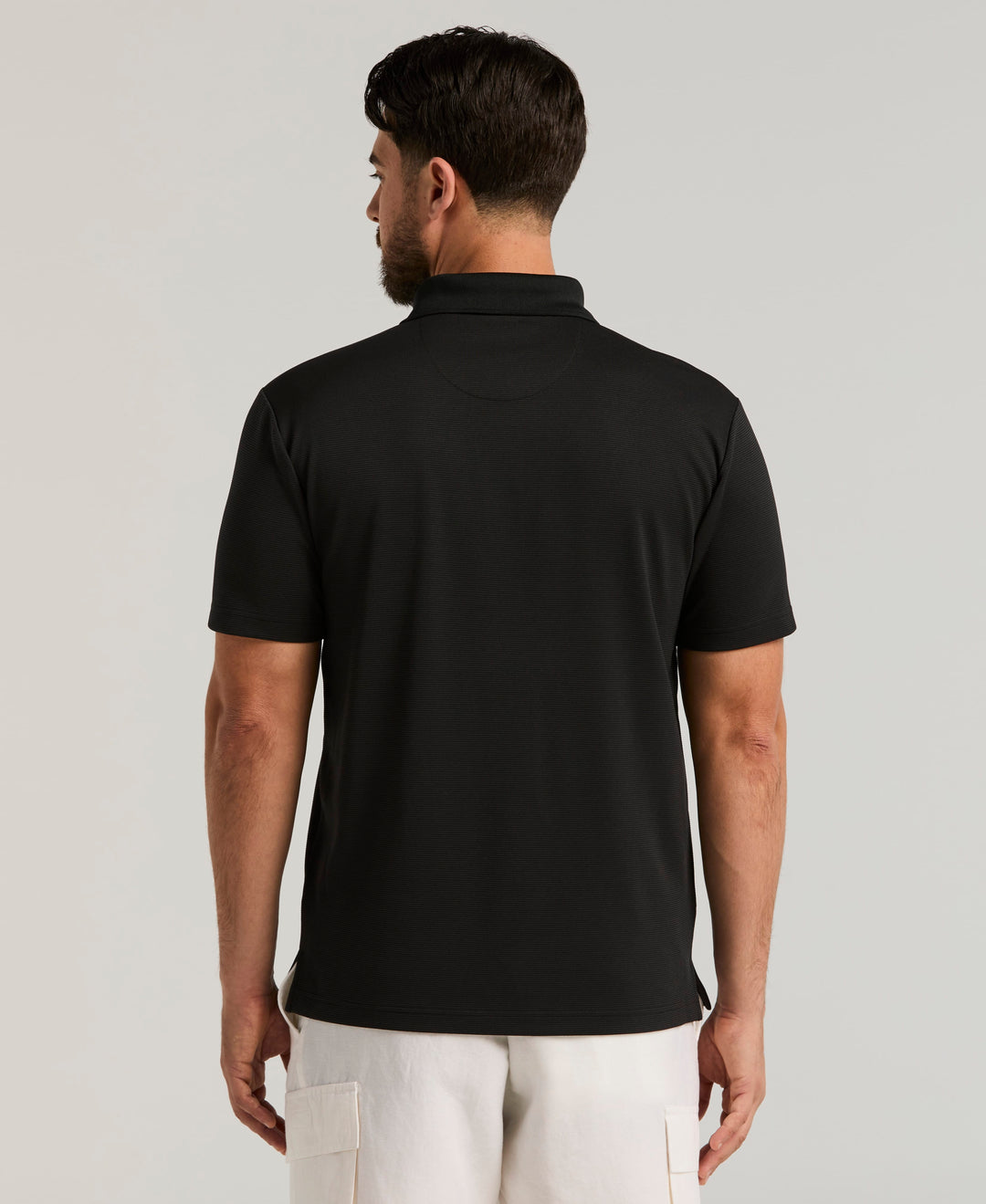 Wicking Ottoman Golf Polo Shirt (Jet Black) 