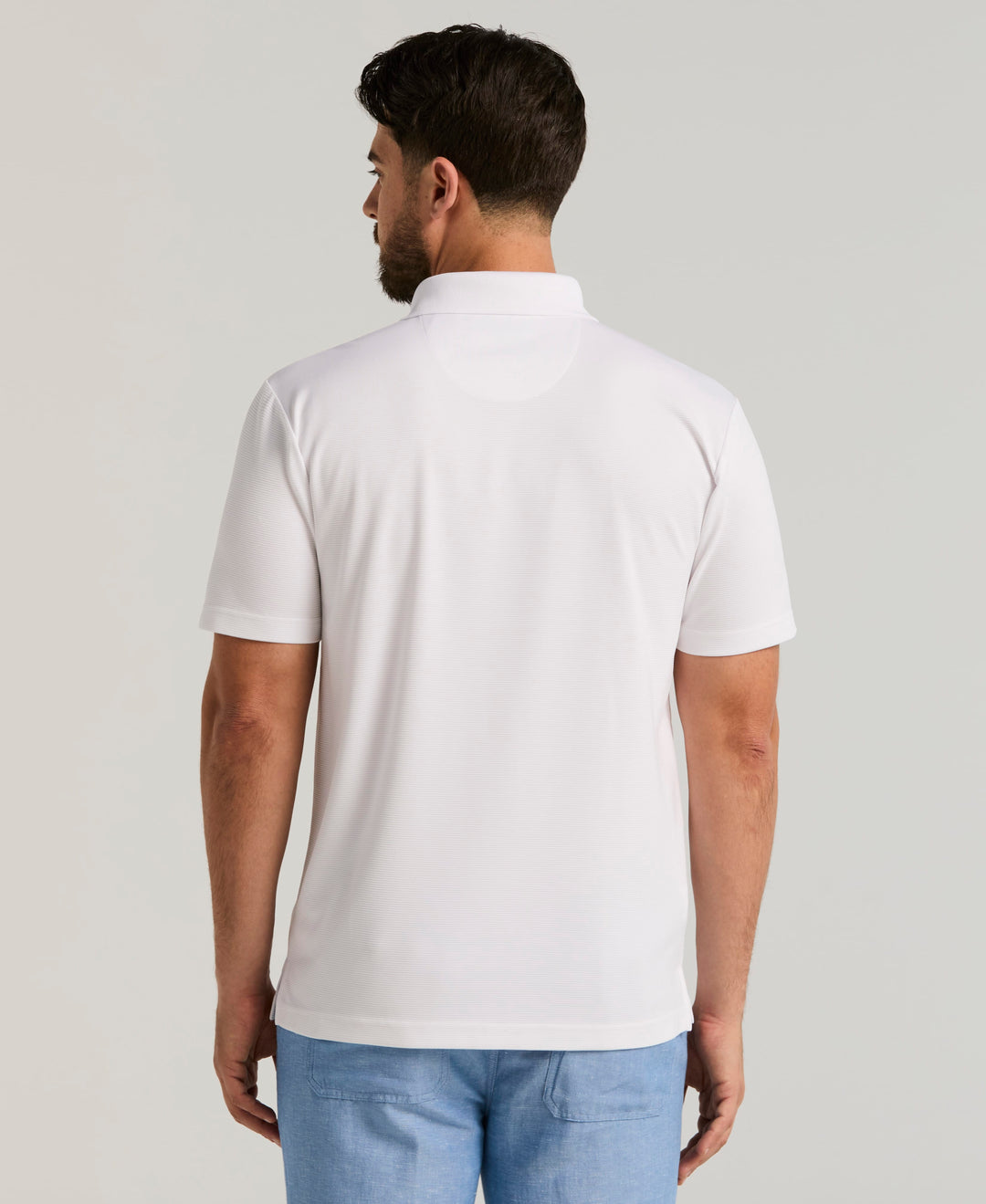 Wicking Ottoman Golf Polo Shirt (Bright White) 