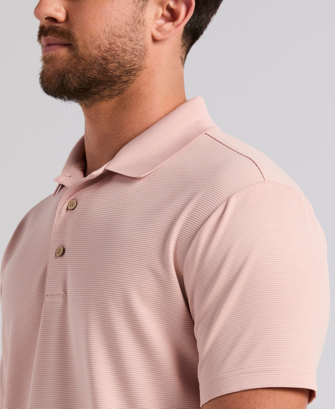 Wicking Ottoman Golf Polo Shirt (Rose Smoke) 