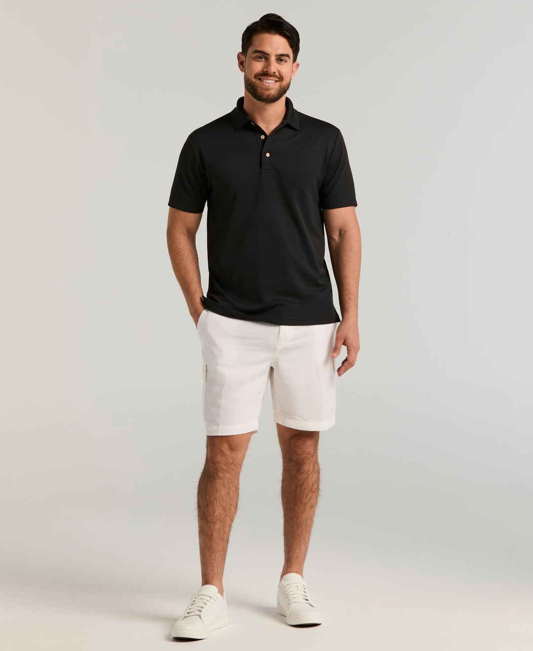 Wicking Ottoman Golf Polo Shirt (Jet Black) 