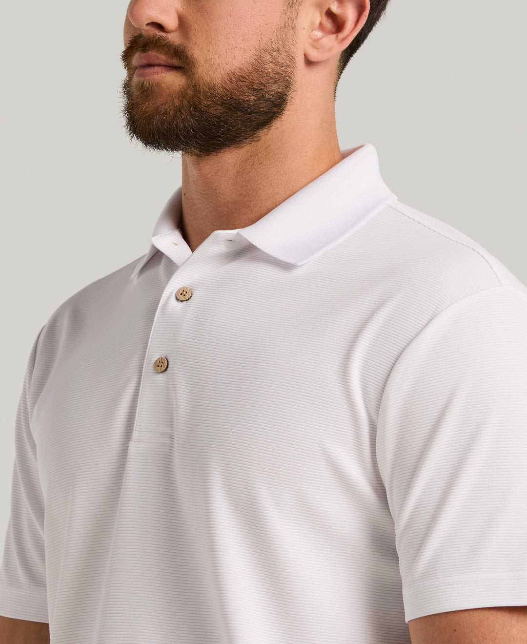 Wicking Ottoman Golf Polo Shirt (Bright White) 