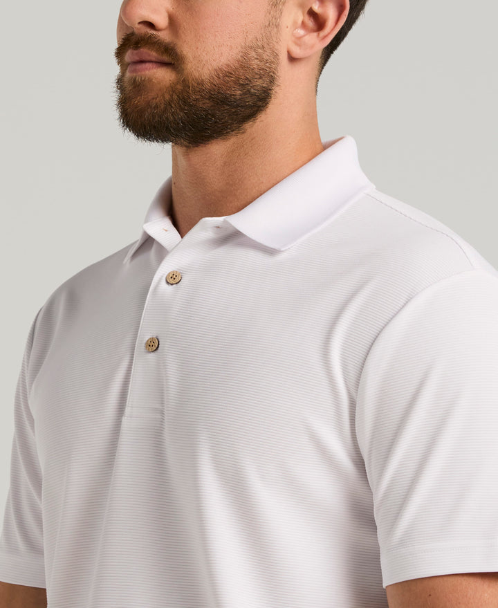 Wicking Ottoman Golf Polo Shirt (Bright White) 