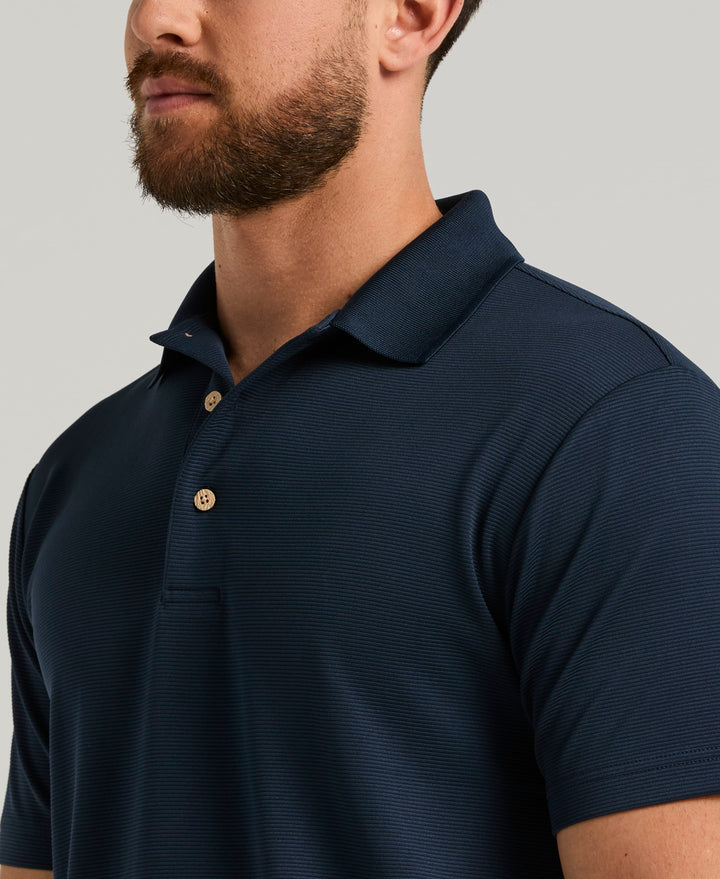 Wicking Ottoman Golf Polo Shirt (Dress Blues) 