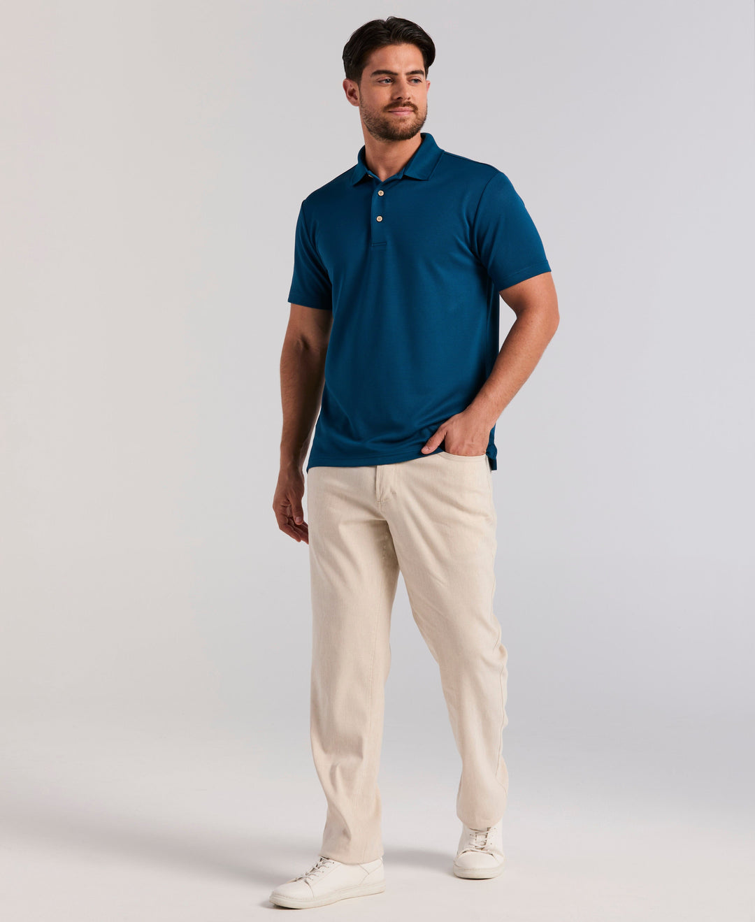 Wicking Ottoman Golf Polo Shirt (Sailor Blue) 