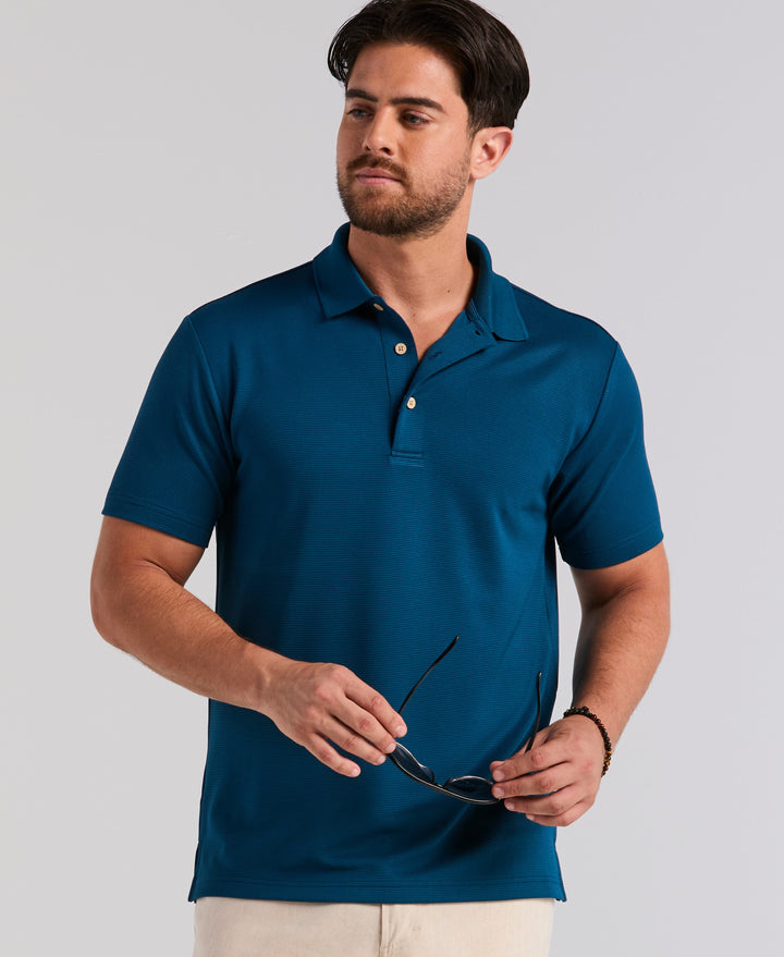 Wicking Ottoman Golf Polo Shirt (Sailor Blue) 