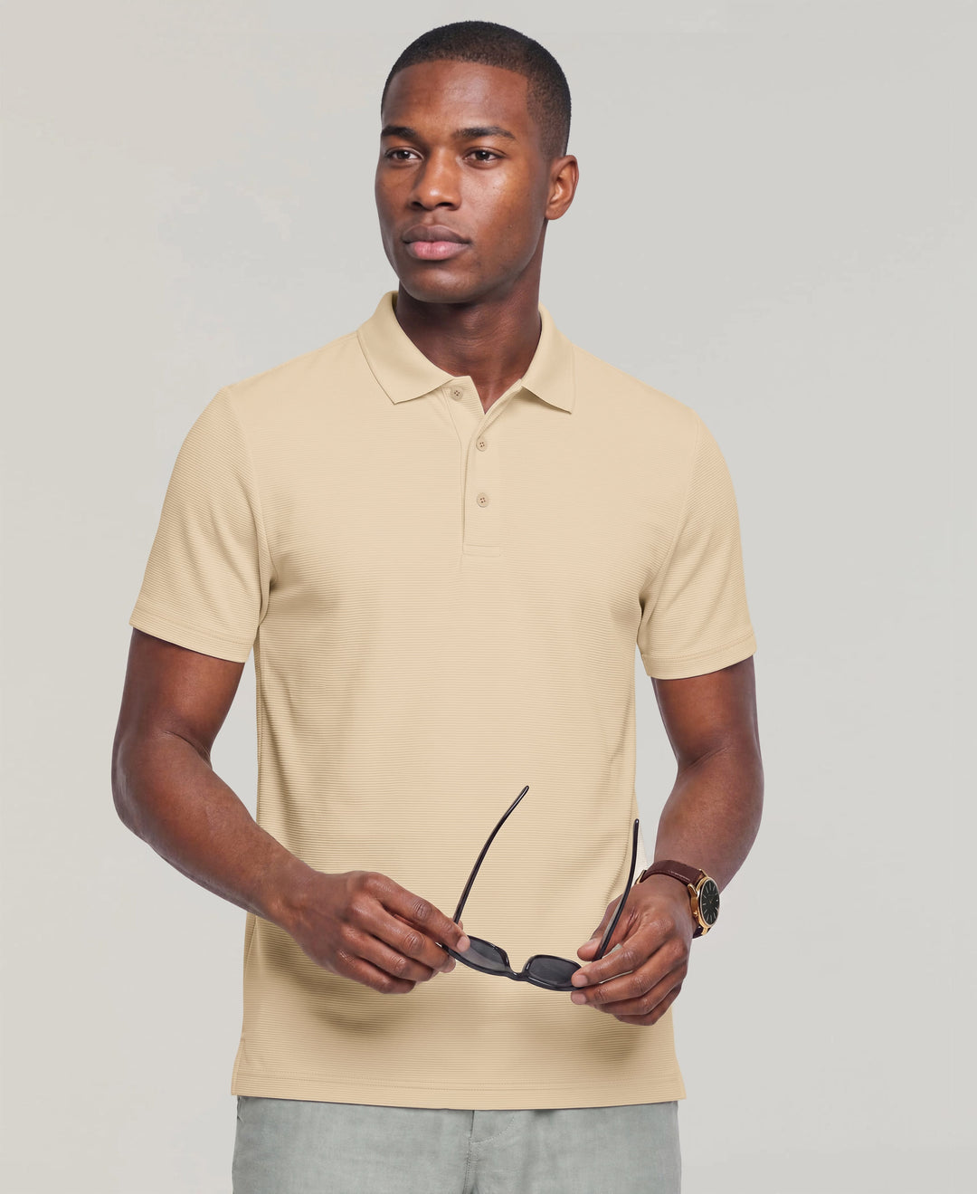 Solid Textured Polo (Rainy Day) 