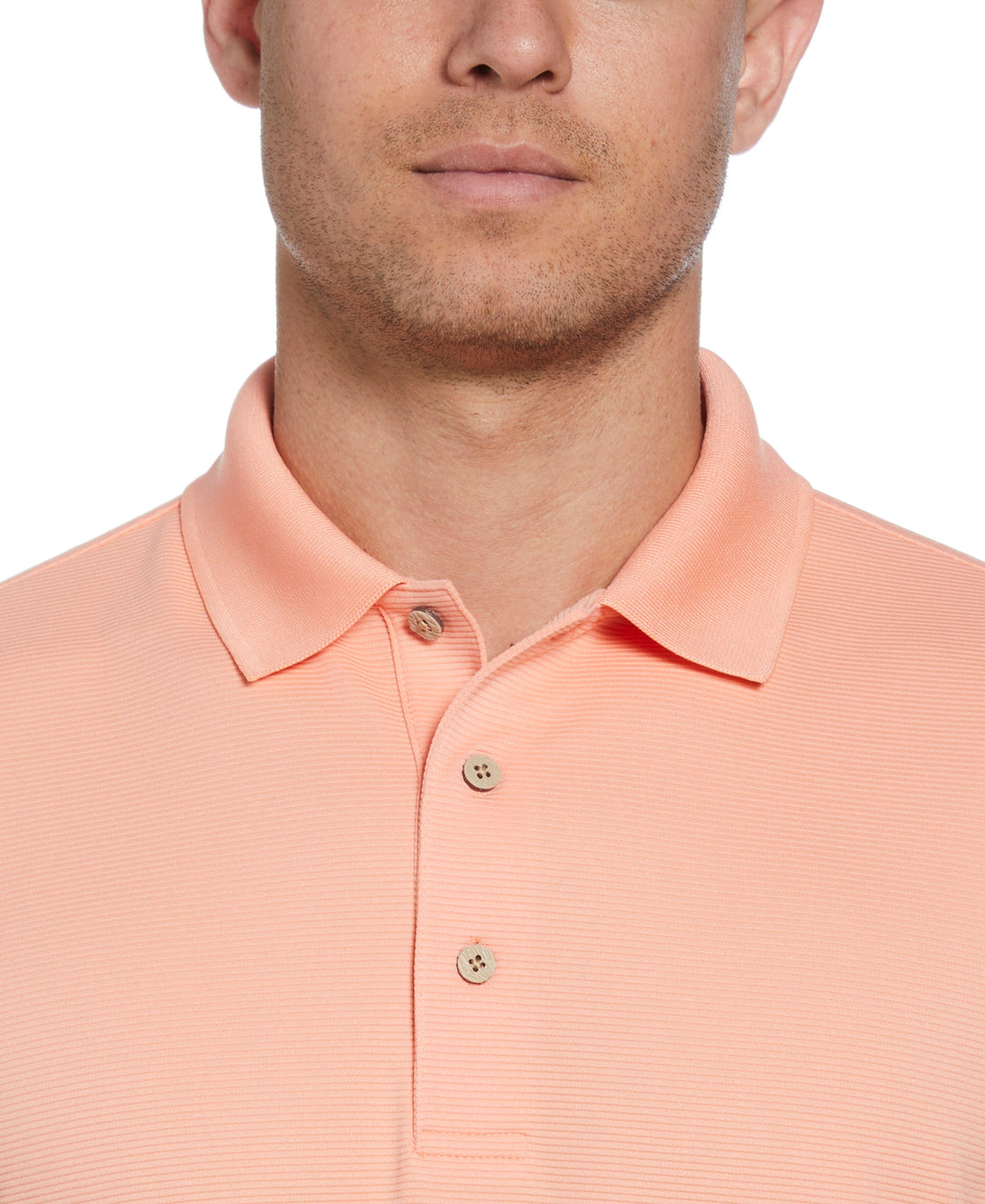 Wicking Ottoman Golf Polo Shirt (Peach Pink) 
